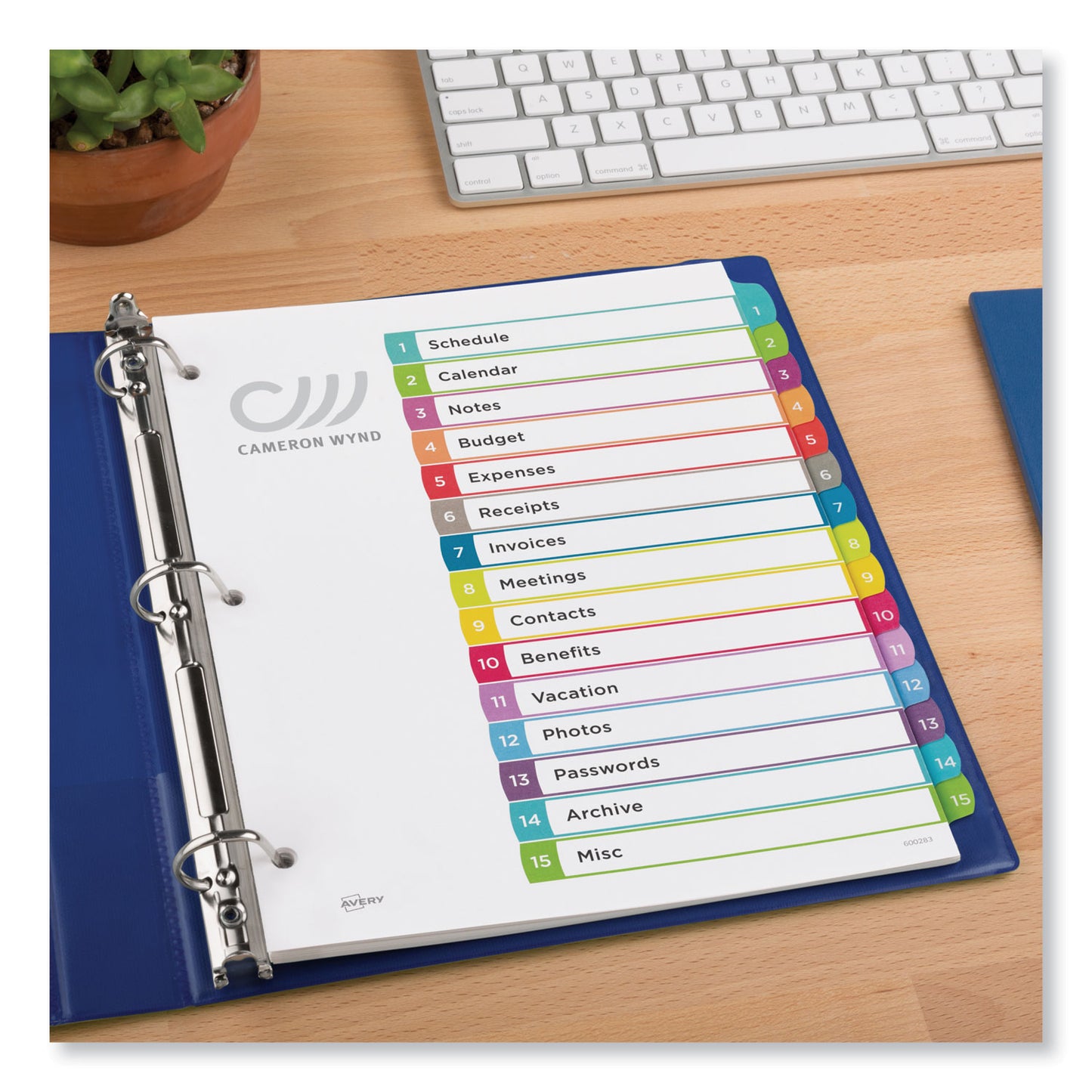 Avery Customizable TOC Ready Index Multicolor Tab Dividers, 15-Tab, 1 to 15, 11 x 8.5, White, Contemporary Color Tabs, 1 Set (11845)