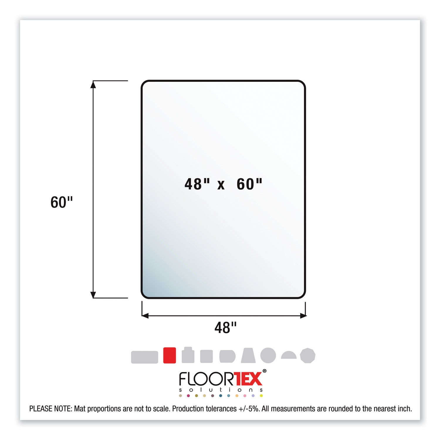 Floortex Cleartex Ultimat Polycarbonate Chair Mat for High Pile Carpets, 60" w x 48" l, Clear (ER1115227ER)