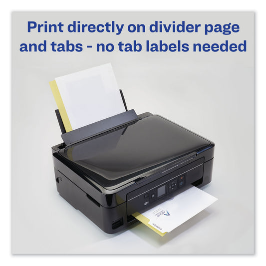 Avery Customizable Print-On Dividers, 3-Hole Punched, 8-Tab, 11 x 8.5, White, 25 Sets (11554)