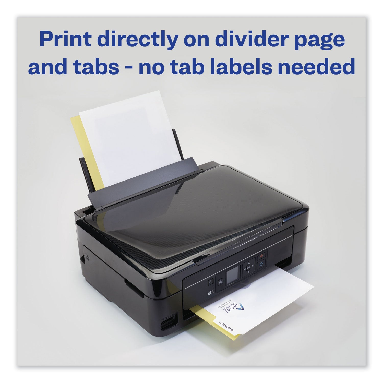 Avery Customizable Print-On Dividers, 3-Hole Punched, 5-Tab, 11 x 8.5, White, 25 Sets (11517)