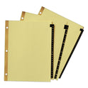 Avery Preprinted Black Leather Tab Dividers w/Gold Reinforced Edge, 25-Tab, A to Z, 11 x 8.5, Buff, 1 Set (11350)