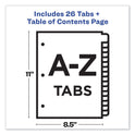 Avery Customizable Table of Contents Ready Index Dividers with Multicolor Tabs, 26-Tab, A to Z, 11 x 8.5, White, 1 Set (11085)