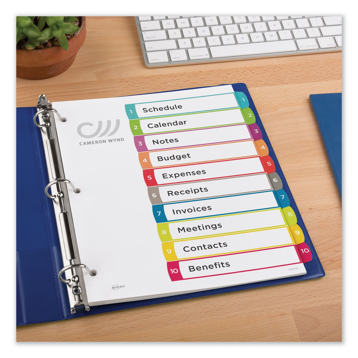 Avery Customizable TOC Ready Index Multicolor Tab Dividers, 10-Tab, 1 to 10, 11 x 8.5, White, Contemporary Color Tabs, 1 Set (11842)