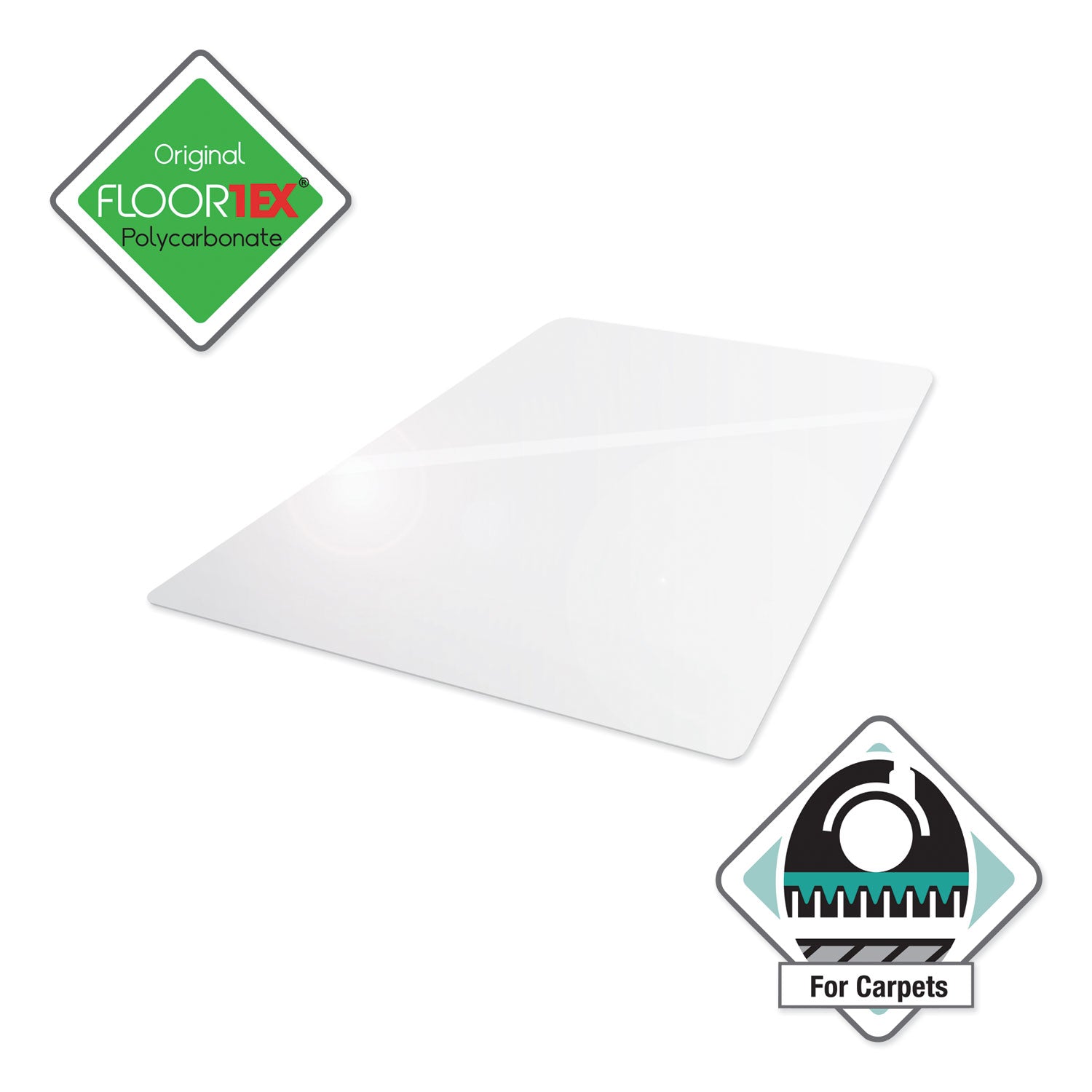 Floortex Cleartex Ultimat Polycarbonate Chair Mat for High Pile Carpets, 60" w x 48" l, Clear (ER1115227ER)