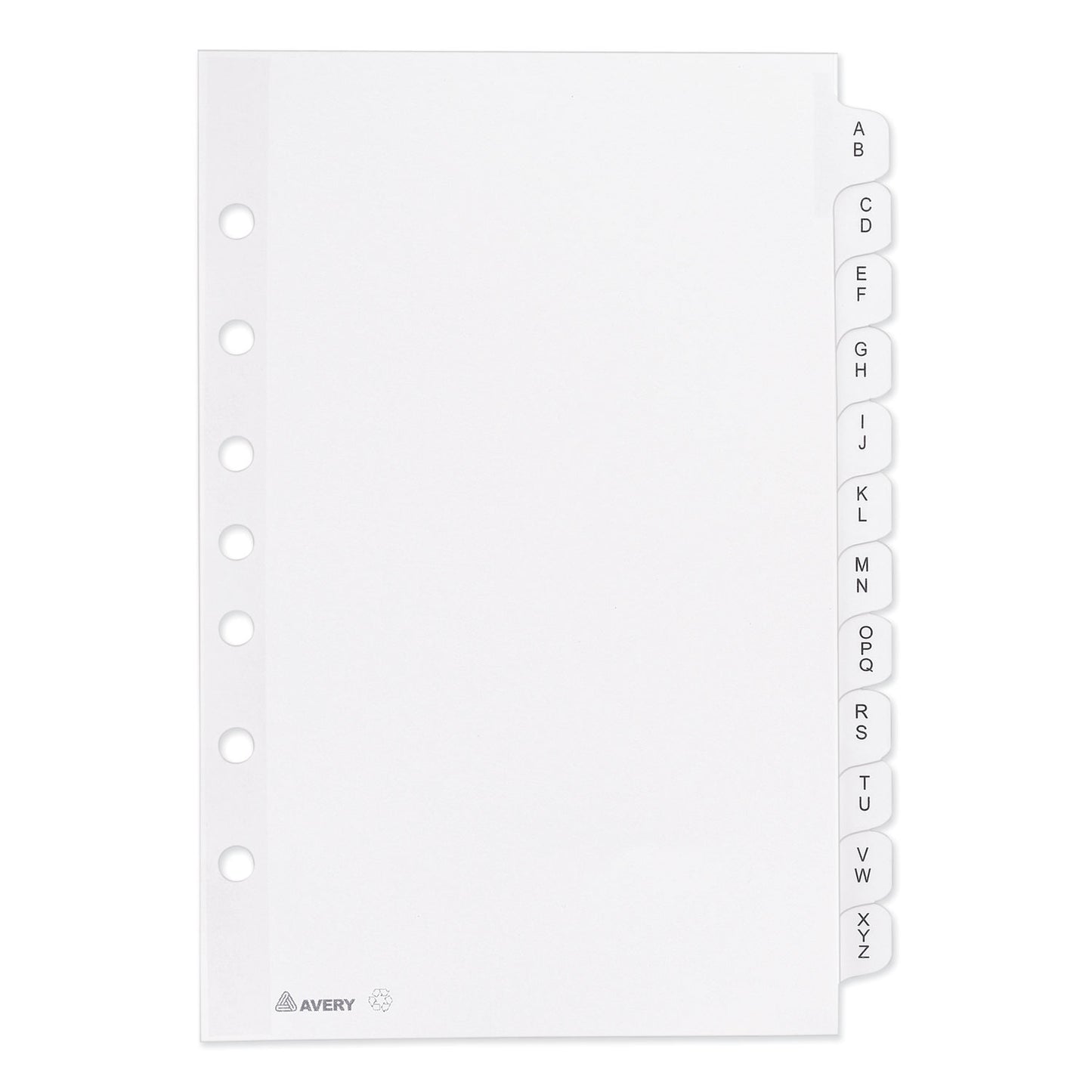 Avery Preprinted Tab Dividers, 12-Tab, A to Z, 8.5 x 5.5, White, 1 Set (11313)