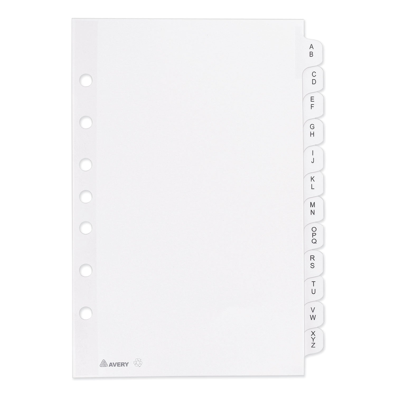 Avery Preprinted Tab Dividers, 12-Tab, A to Z, 8.5 x 5.5, White, 1 Set (11313)