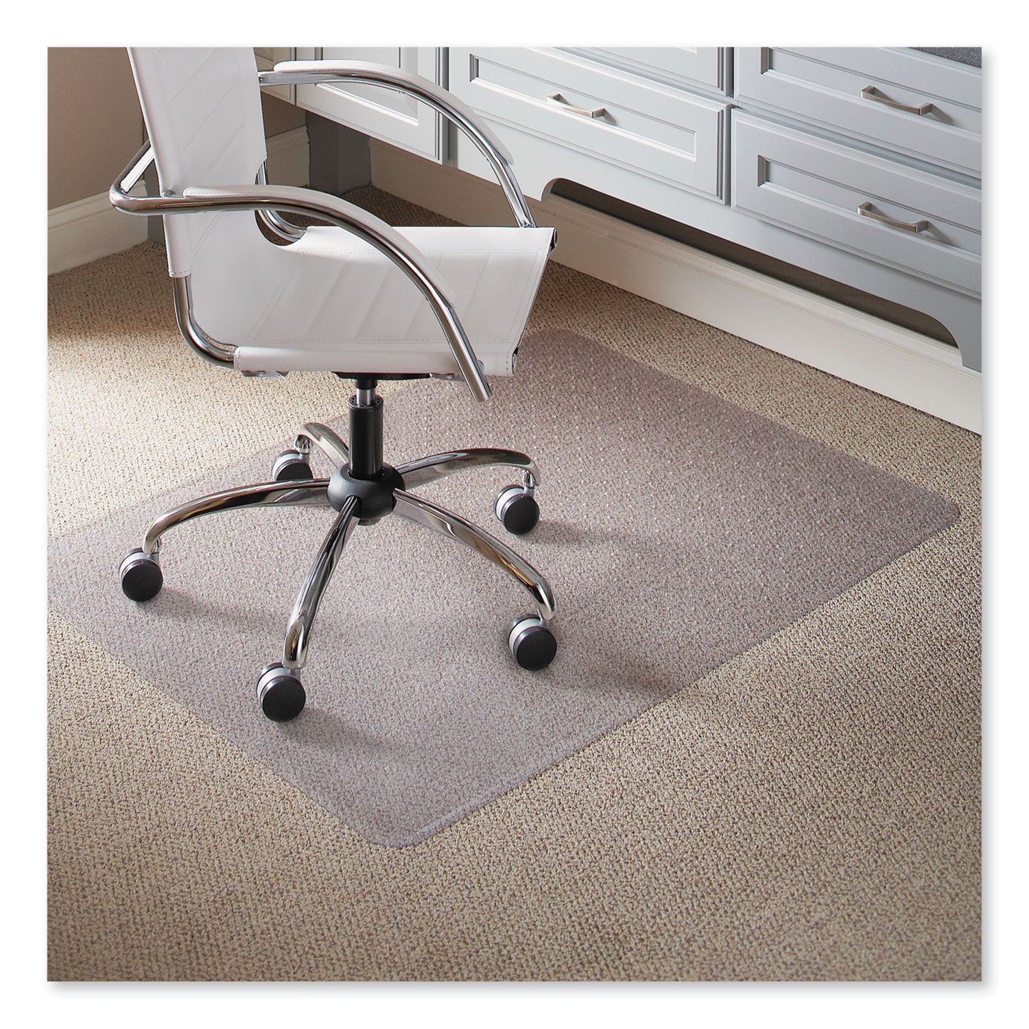 ES Robbins EverLife Light Use Chair Mat for Flat to Low Pile Carpet, Rectangular, 46 x 60, Clear (120321)