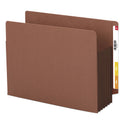 Smead Redrope Drop-Front End Tab File Pockets, Fully Lined Colored Gussets, 5.25" Expansion, Letter Size, Redrope/Brown, 10/Box (73691)