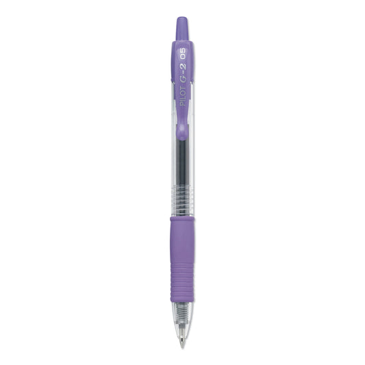 Pilot G2 Premium Gel Pen, Retractable, Extra-Fine 0.5 mm, Purple Ink, Smoke/Purple Barrel, Dozen (31006)