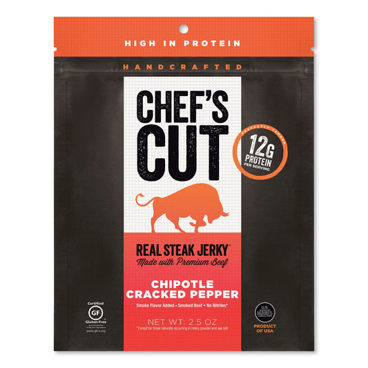 Chef's Cut Real Steak Jerky, Chipolte Cracked Pepper, 2.5 oz Bag (CCR00501)