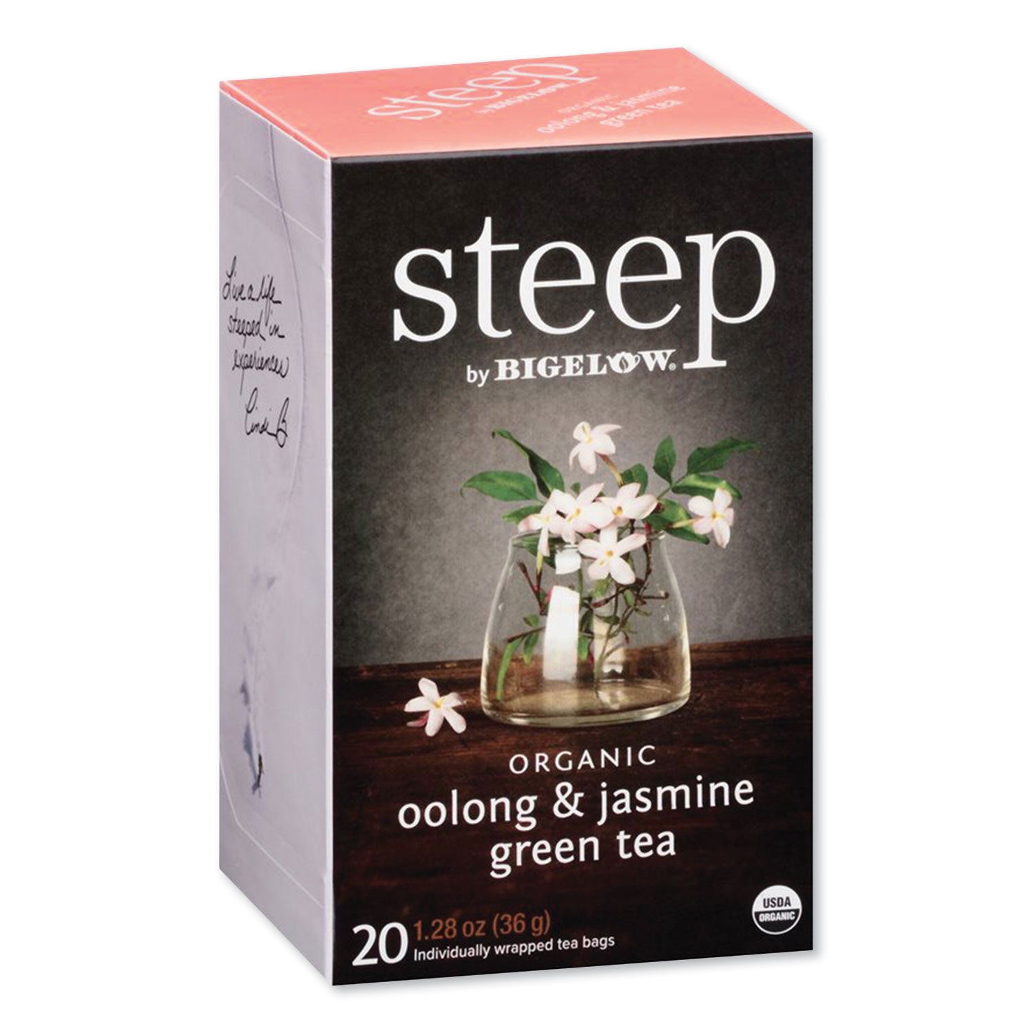 Bigelow Steep Tea, Oolong and Jasmine Green, 0.06 oz Tea Bag, 20/Box (RCB17714)