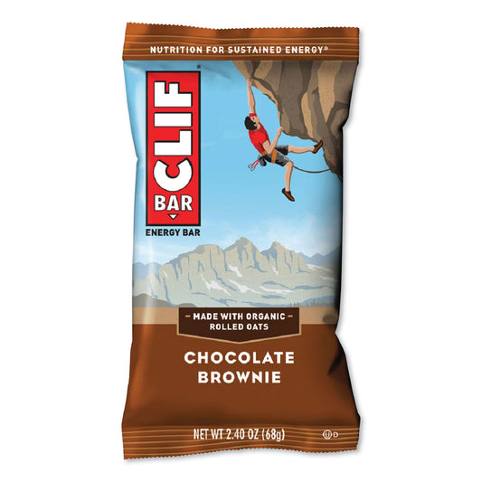 CLIF Bar Energy Bar, Chocolate Brownie, 2.4 oz Bar, 12 Bars/Box (CCC50180)