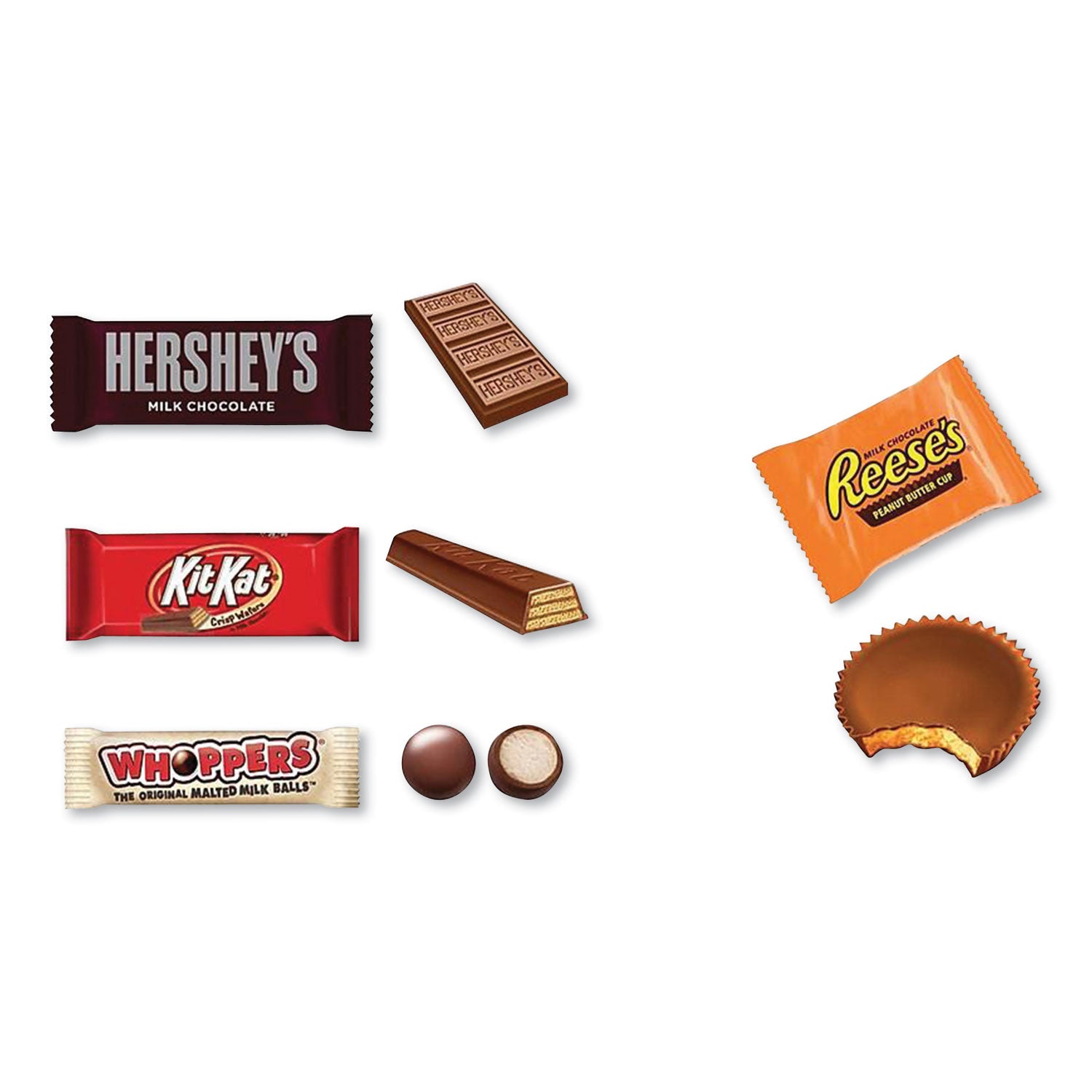 Hershey's Party Pack Miniatures Milk Chocolate Variety, Assorted, 33.38 oz Bag (20243)