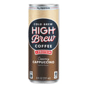 HIGH Brew Coffee Cold Brew Coffee + Protein, Creamy Cappuccino, 8 oz Can, 12/Pack (00560)