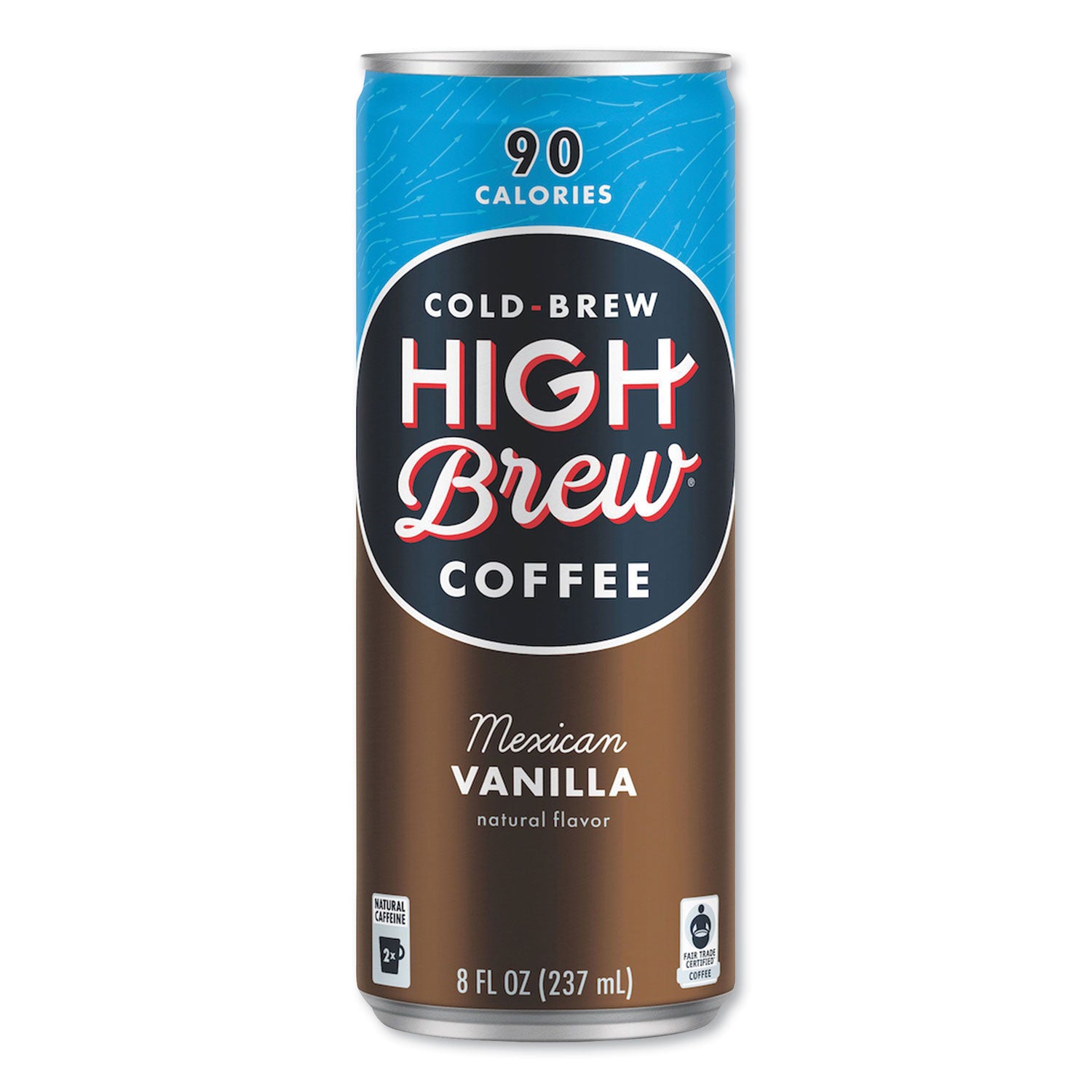 HIGH Brew Coffee Cold Brew Coffee + Protein, Mexican Vanilla, 8 oz Can, 12/Pack (00501)