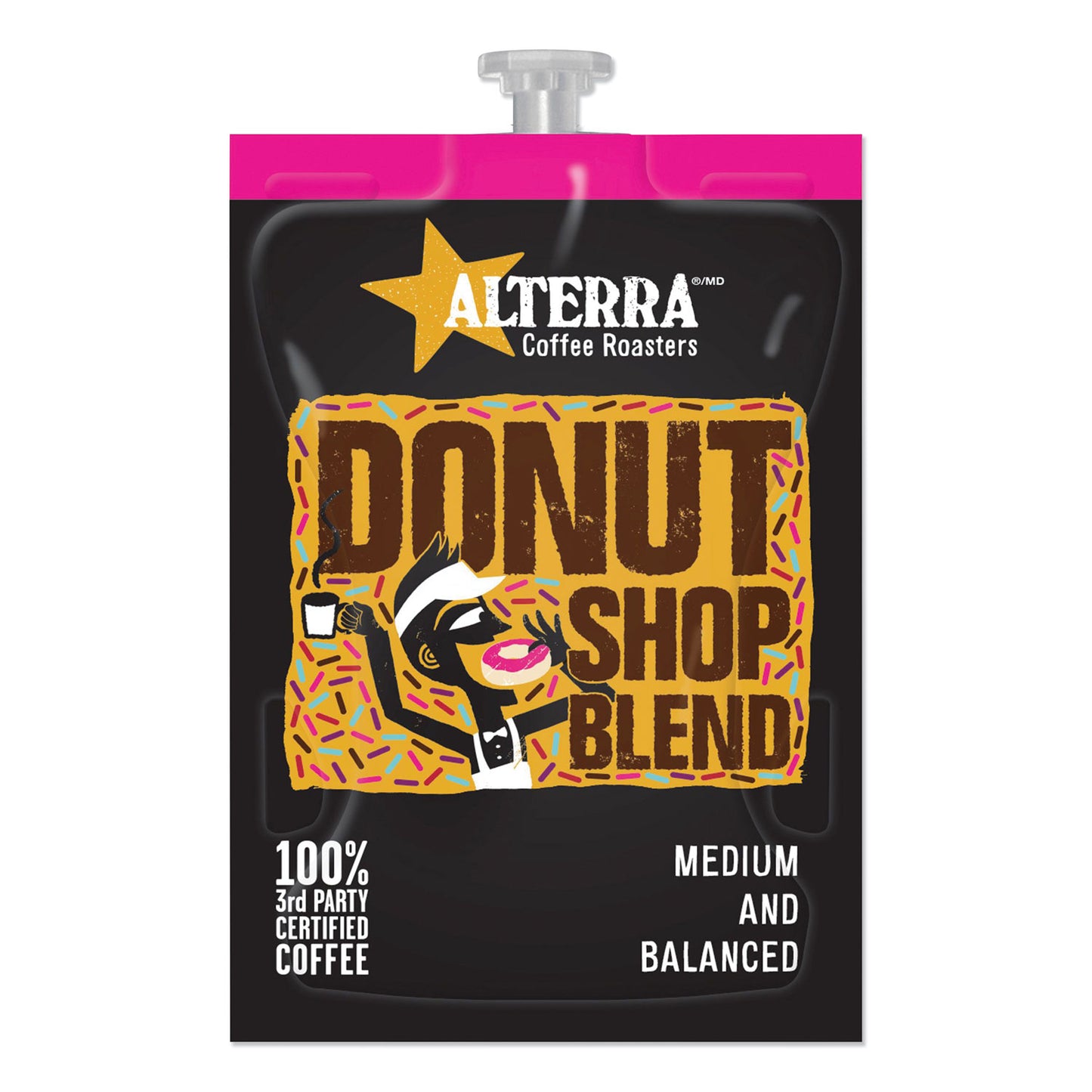 Alterra Coffee Freshpack Pods, Donut Shop Blend, Medium Roast, 0.28 oz, 100/Carton (MDRA200)