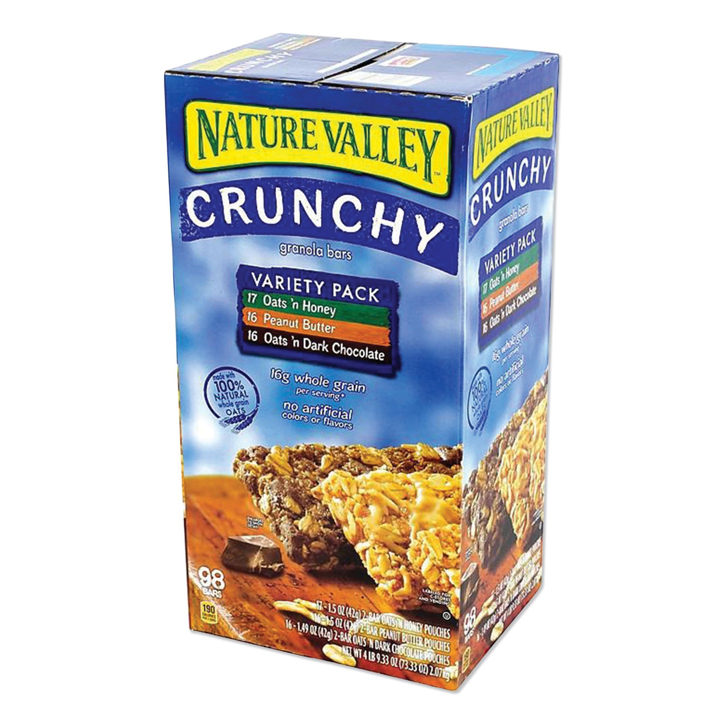 Nature Valley Granola Bars, Assorted Crunchy Bars, 1.5 oz Pouch, 2 Bars/Pouch, 49 Packs/Box (GEM44136)