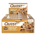 Quest Protein Bars, Chocolate Chip Cookie Dough, 2.12 oz Bar, 12 Bars/Box (00003)