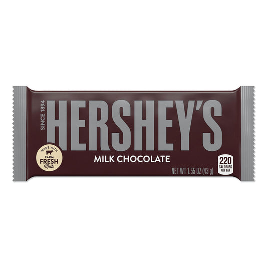 Hershey's Chocolate Bars, Milk Chocolate, 55.8 oz, 36/Box (24000BX)