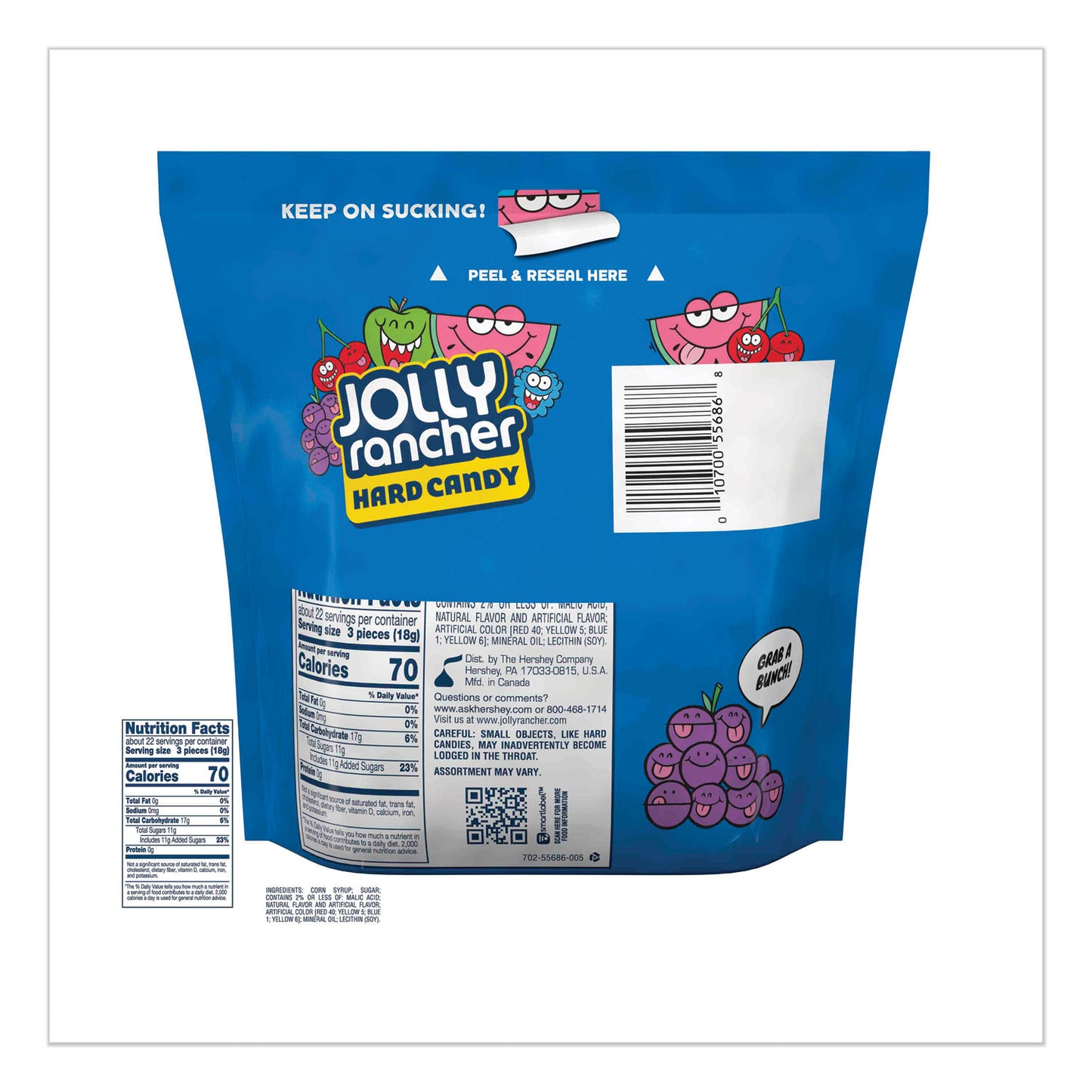 Jolly Rancher Original Hard Candy, Assorted, Individually Wrapped, 14 oz (HEC55686)