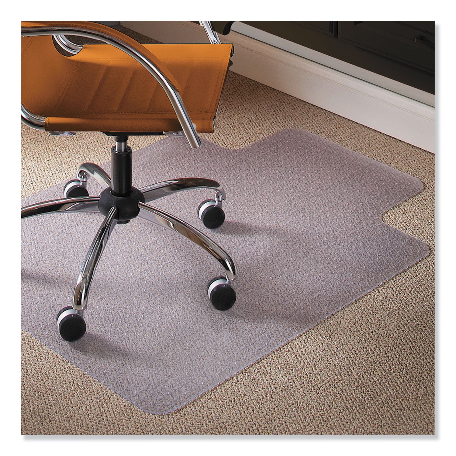 ES Robbins Natural Origins Chair Mat with Lip For Carpet, 36 x 48, Clear (141032)