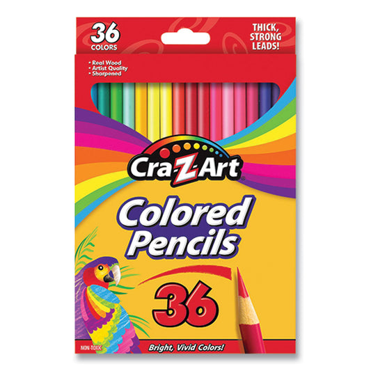 Cra-Z-Art Colored Pencils, 36 Assorted Lead and Barrel Colors, 36/Box (10438WM36)