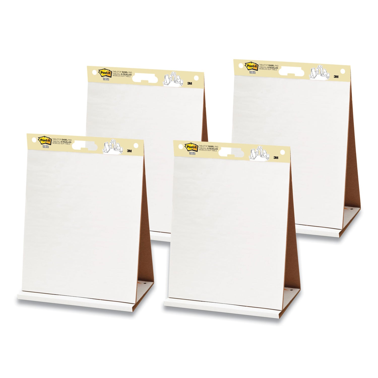 Post-it Original Tabletop Easel Pad with Self-Stick Sheets, Unruled, 20 x 23, White, 20 Sheets, 4/Pack (563VAD4PK)