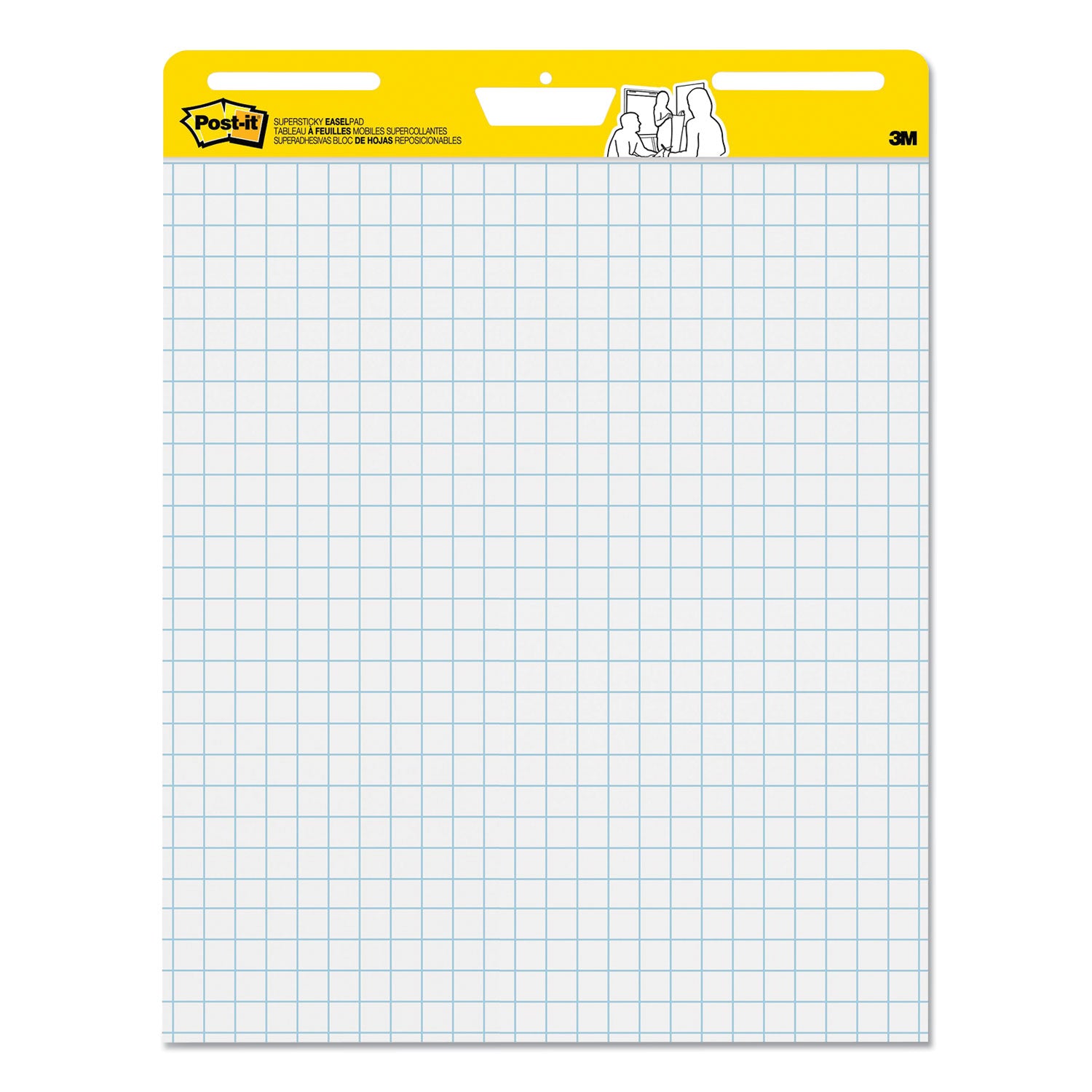 Post-it Vertical-Orientation Self-Stick Easel Pads, Quadrille Rule (1 sq/in), 25 x 30, White, 30 Sheets, 6/Pack (560VAD6PK)