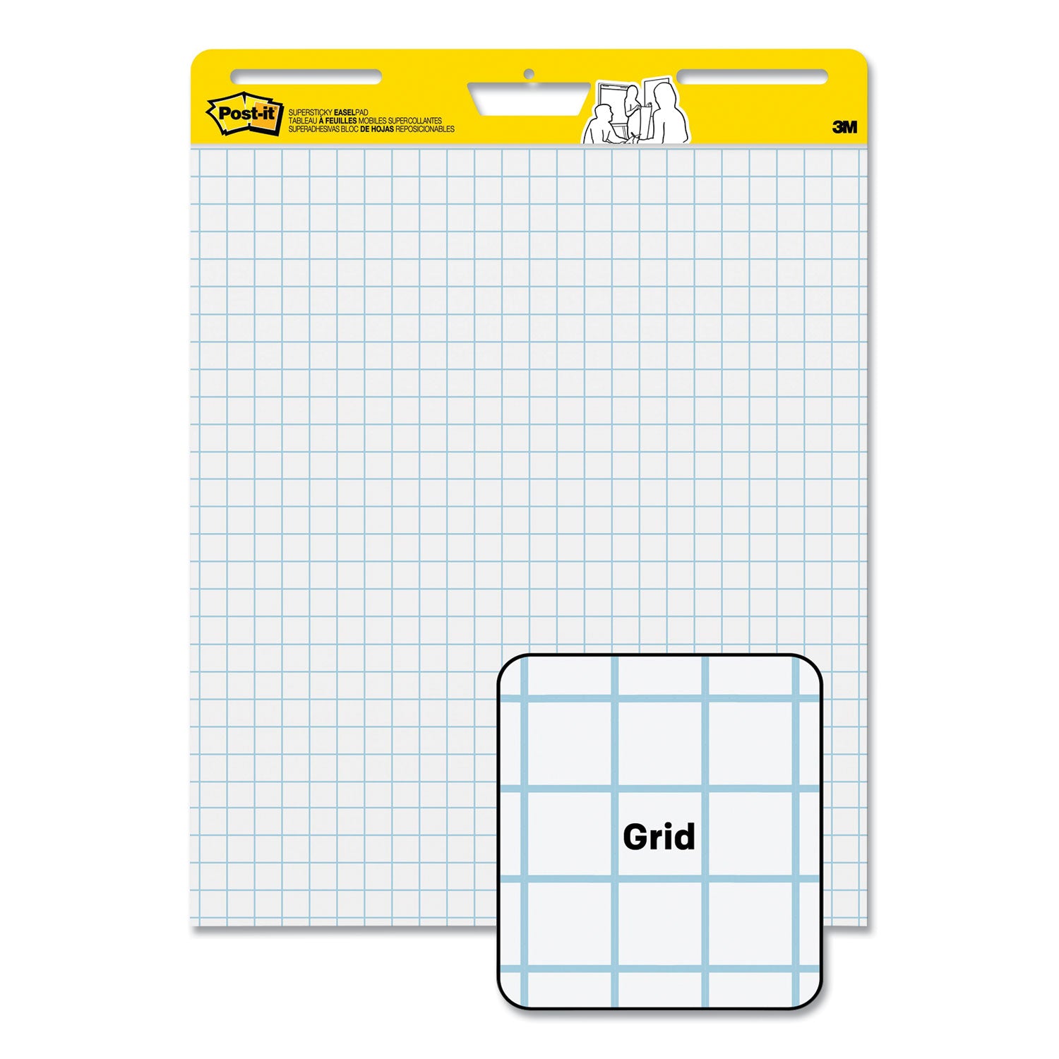 Post-it Vertical-Orientation Self-Stick Easel Pads, Quadrille Rule (1 sq/in), 25 x 30, White, 30 Sheets, 6/Pack (560VAD6PK)