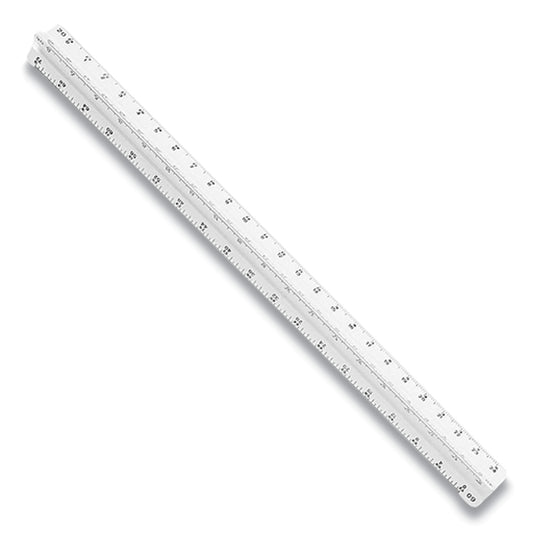 Staedtler Triangular Scale Plastic Architects Ruler, 12" Long, Plastic, White (9871931BK)