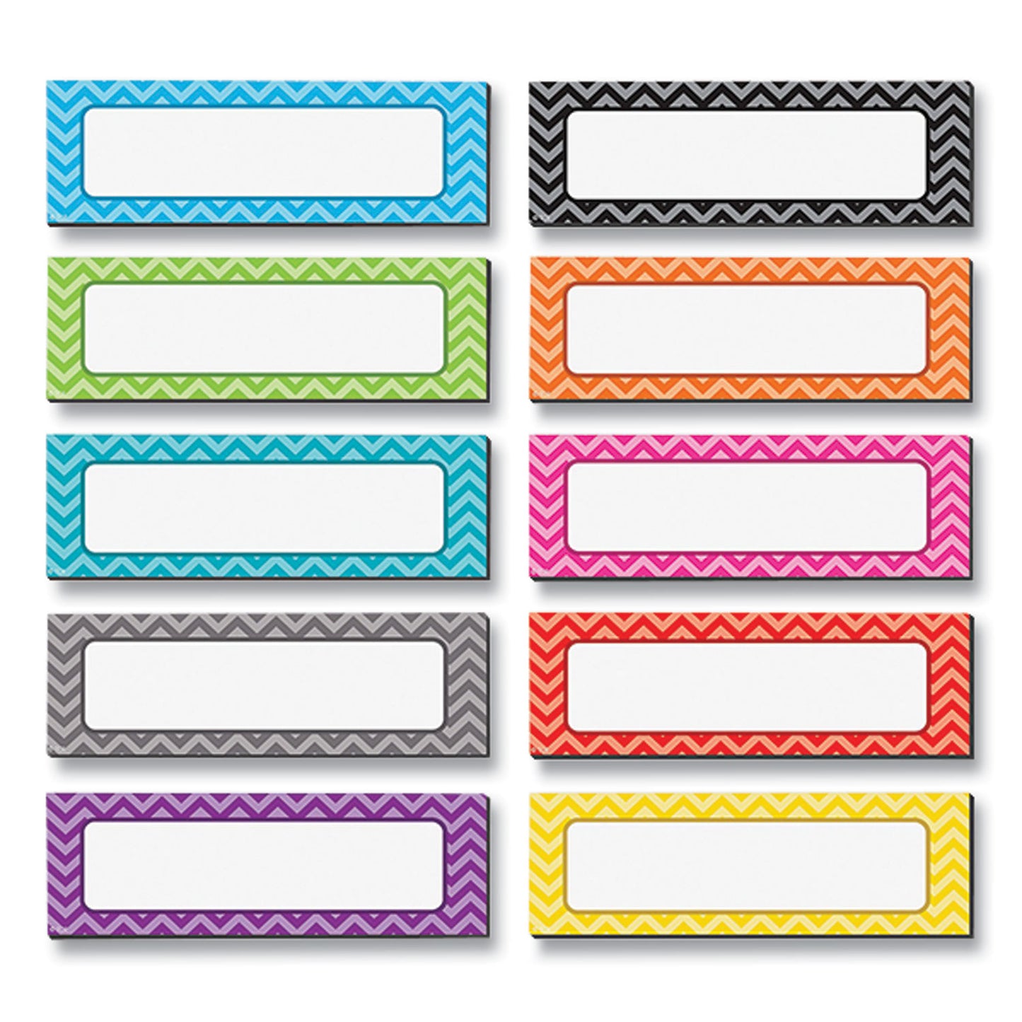 Teacher Created Resources Chevron Labels Magnetic Accents, Chevron Labels, 1.5" x  4.75", Assorted Colors, 20/Pack (77204)