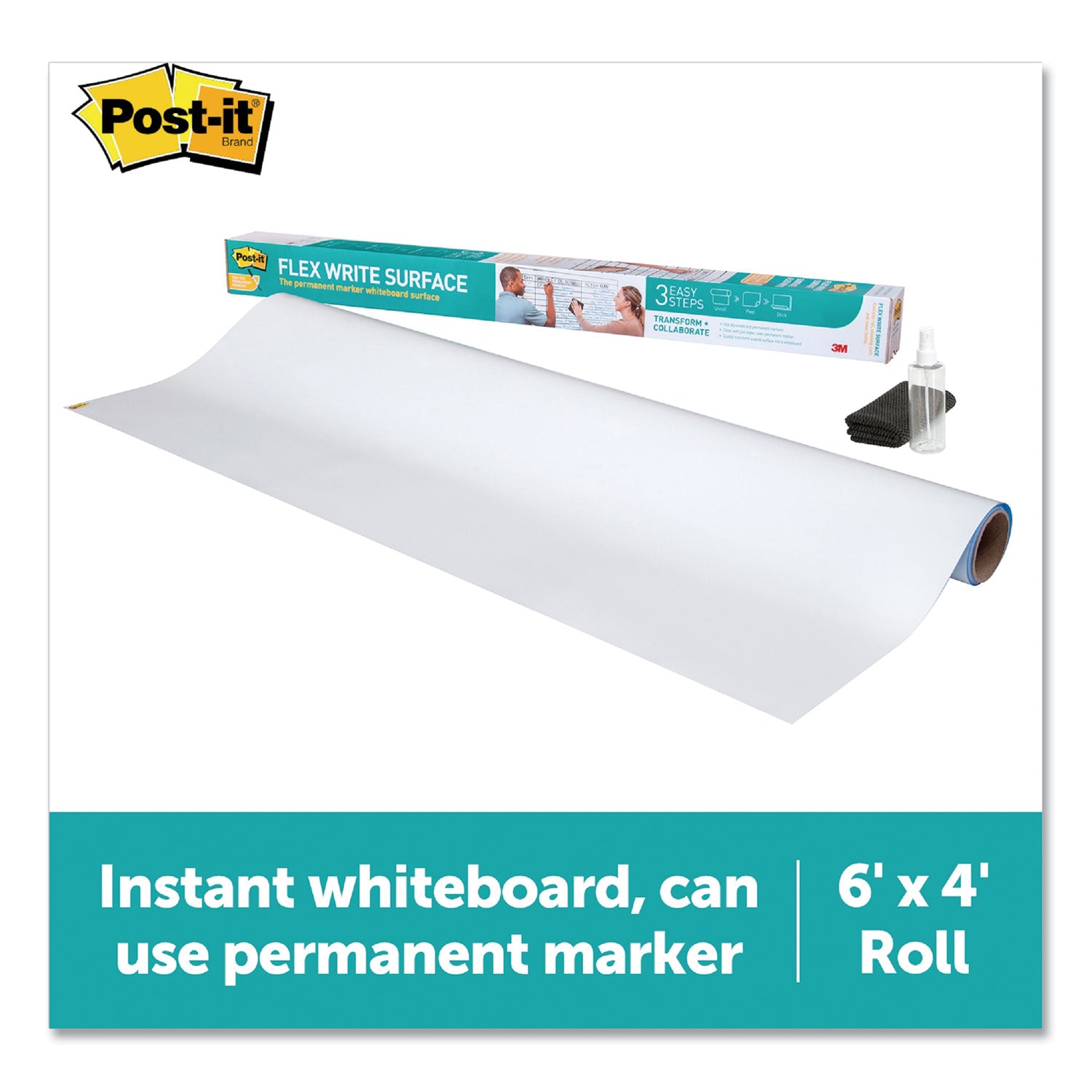 Post-it Flex Write Surface, 72 x 48, White Surface (FWS6X4)