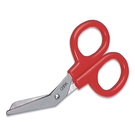 First Aid Only Angled First Aid Kit Scissors, 4" Long, 1.5" Cut Length, Crane-Style Red Handle (730010)