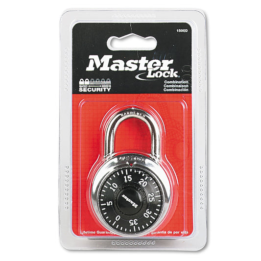 Master Lock Combination Lock, Stainless Steel, 1.87" Wide, Silver (1500D)