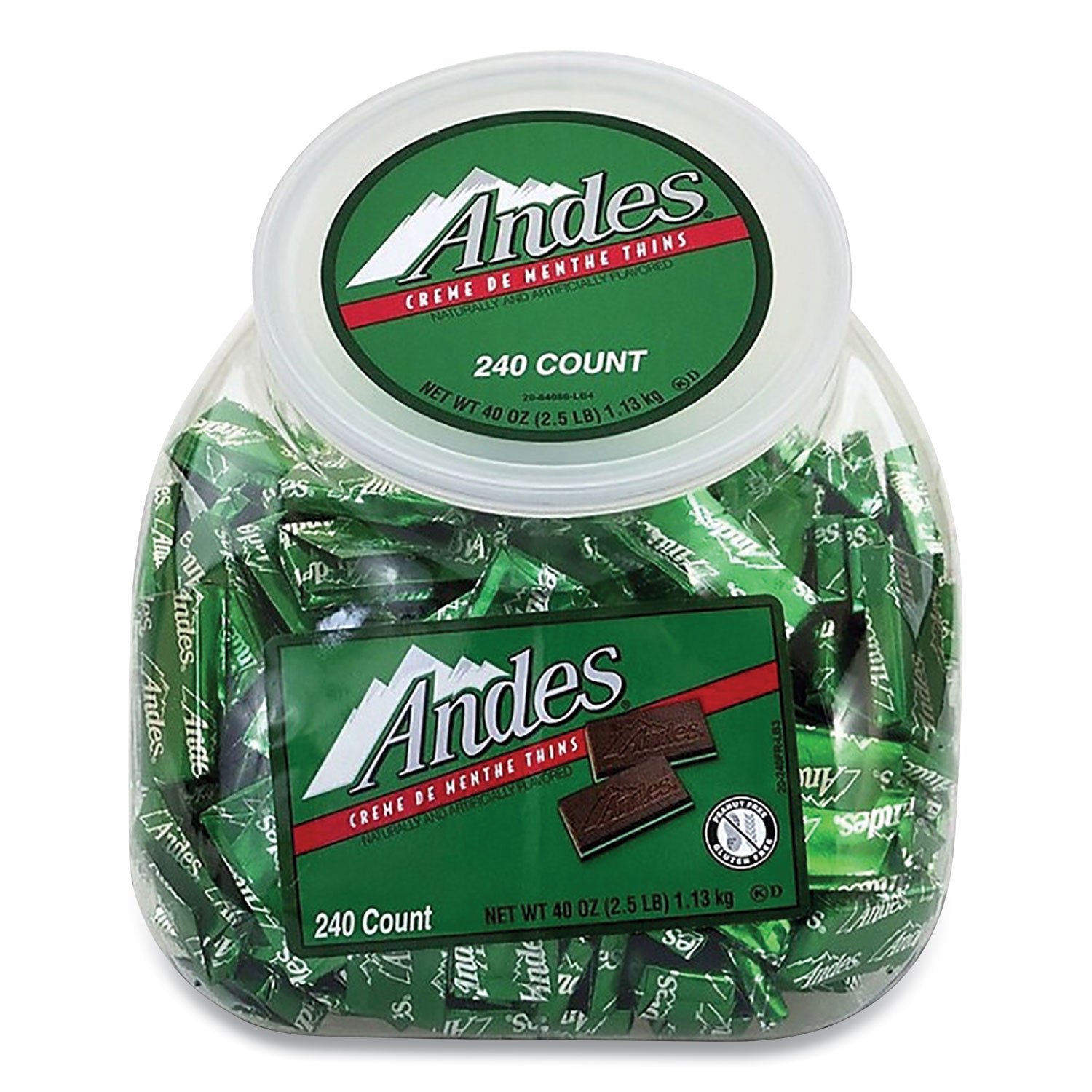 Andes Creme de Menthe Chocolate Mint Thins, 240 Piece Tub (090215)