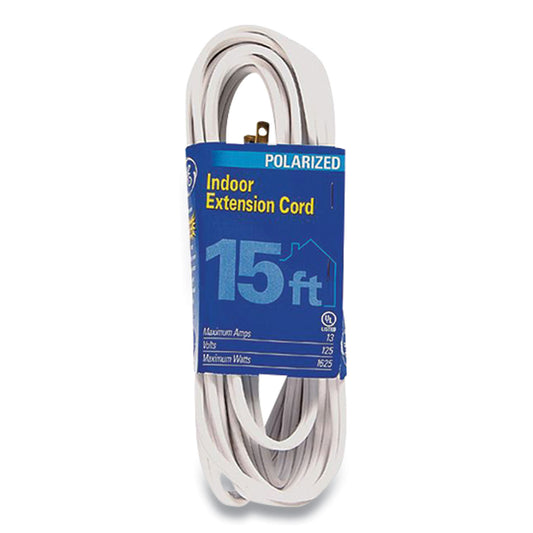 GE Indoor Extension Cord, 15 ft, 13 A, White (50554)