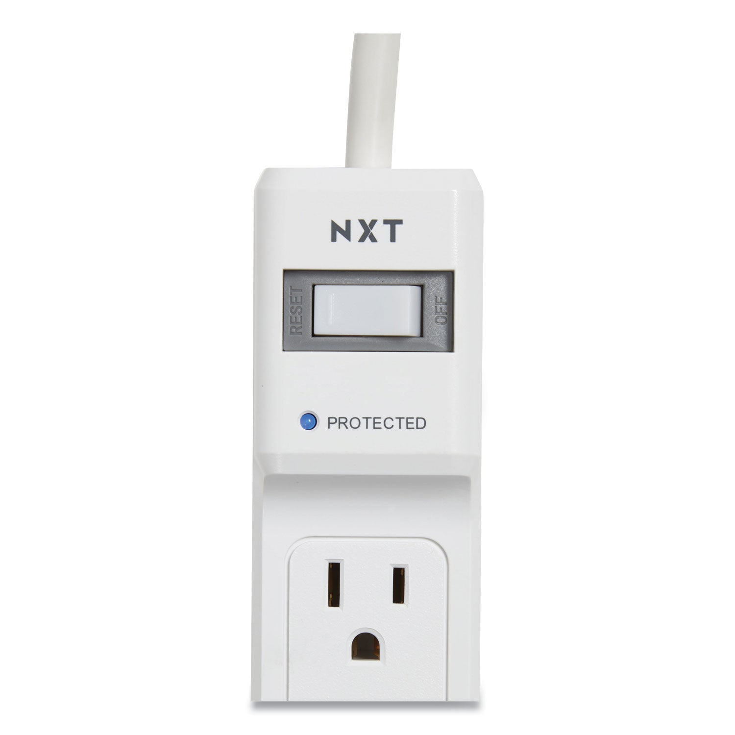 NXT Technologies Surge Protector, 6 AC Outlets, 2.5 ft Cord, 500 J, White, 2/Pack (24324332)