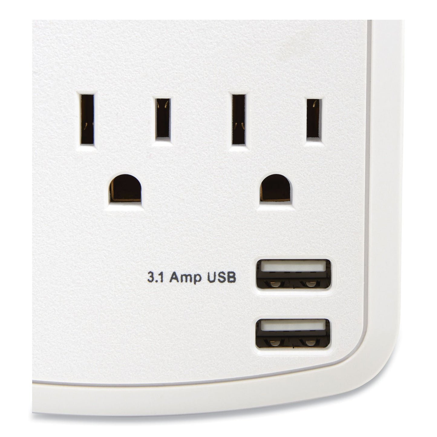 NXT Technologies Wall-Mount Surge Protector, 6 AC Outlets/2 USB Ports, 1,200 J, White (24324334)