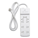 NXT Technologies Surge Protector, 8 AC Outlets/2 USB Ports, 6 ft Cord, 2,100 J, White (24324337)