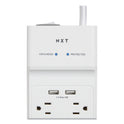 NXT Technologies Surge Protector, 8 AC Outlets/2 USB Ports, 6 ft Cord, 2,100 J, White (24324337)