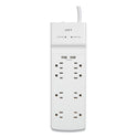 NXT Technologies Surge Protector, 8 AC Outlets/2 USB Ports, 6 ft Cord, 2,100 J, White (24324337)