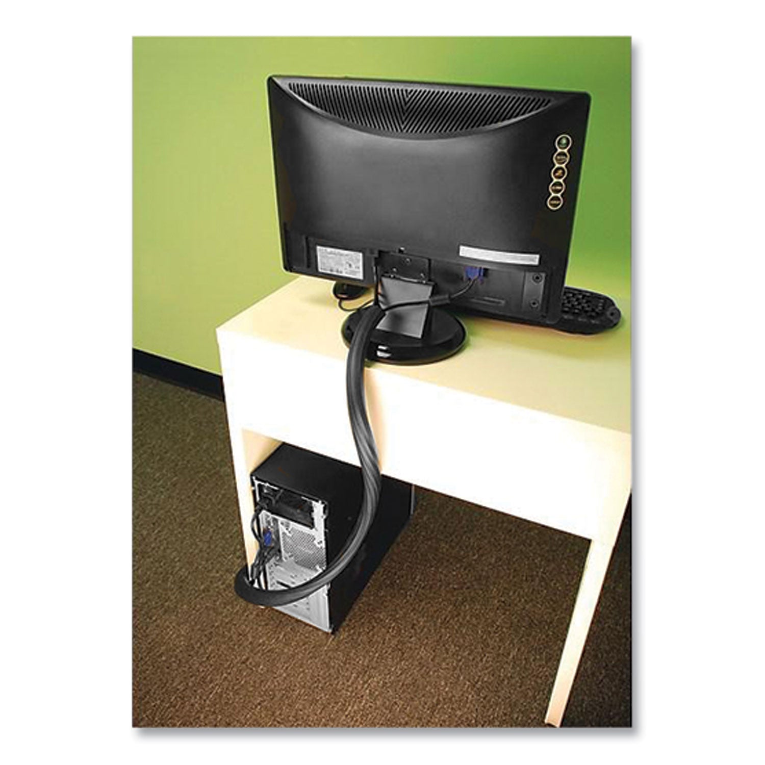 UT Wire Flexi Cable Wrap, 0.5" to 1" x 12 ft, Black (UTWFCW12BK)