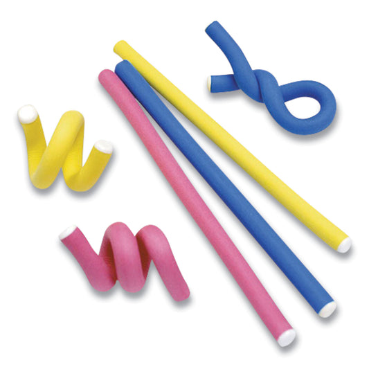 UT Wire Flexi Ties Cushioned Cable Ties, 0.4" x 5", Assorted Colors, 8/Pack (UTWFT1203)