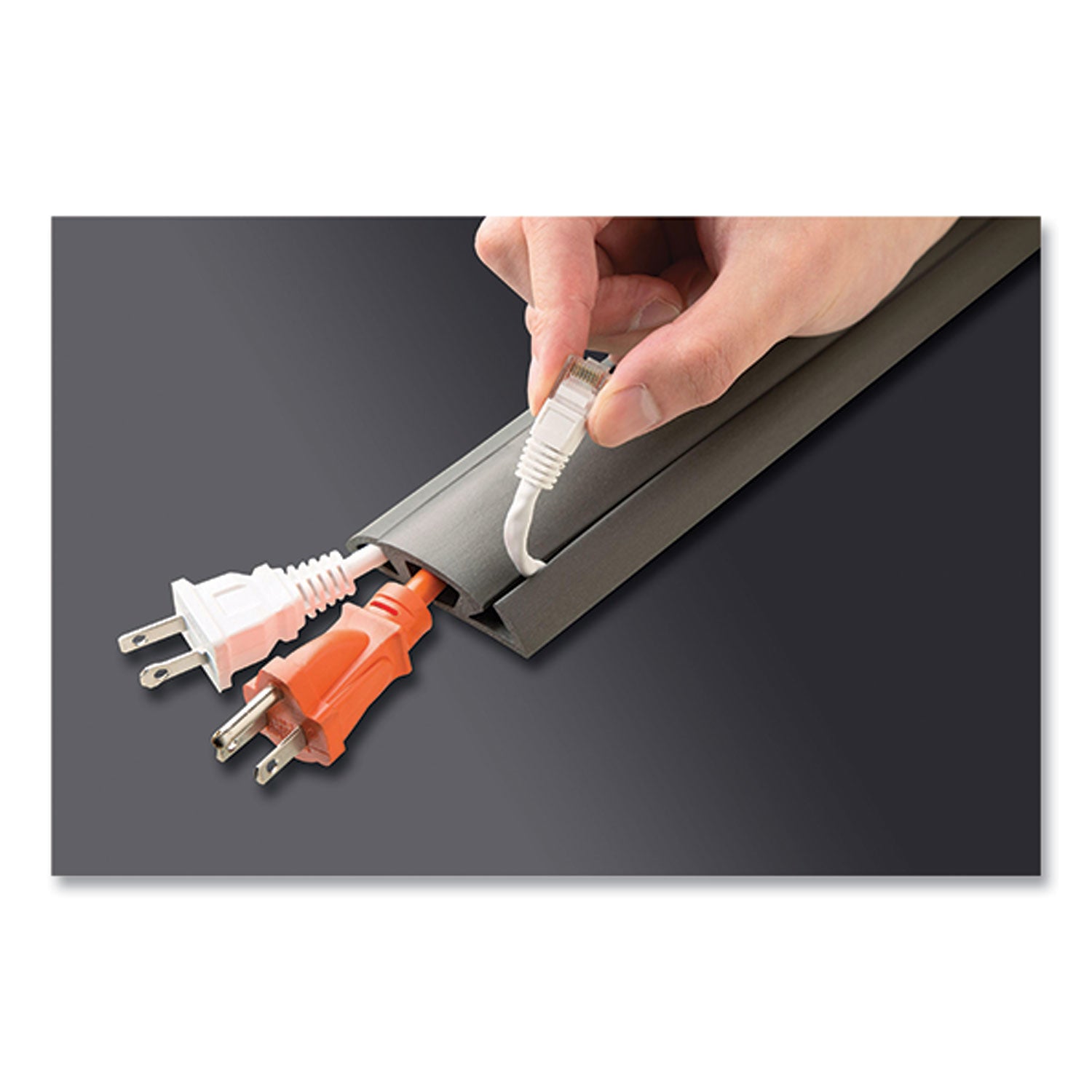 UT Wire Cord Protector and Concealer, 2.6" x 5 ft, Gray (UTWCP501GY)