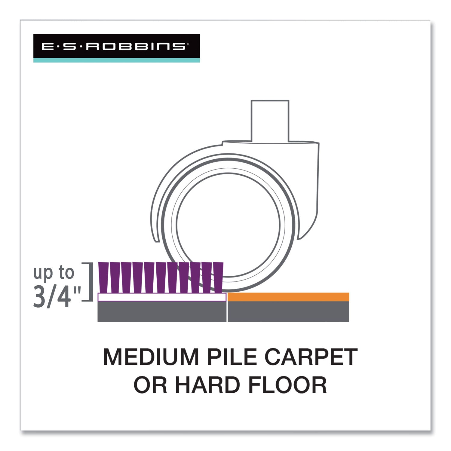 ES Robbins Floor+Mate, For Hard Floor to Medium Pile Carpet up to 0.75", 36 x 48, Clear (121441)