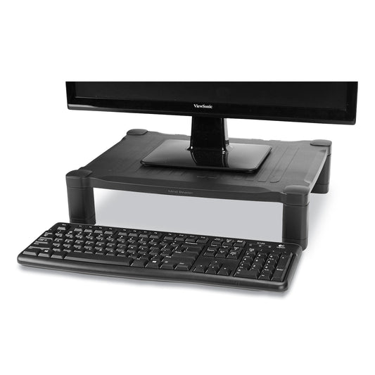 Mind Reader Adjustable Rectangular Monitor Stand, 17" x 13" x 3.75" to 5.75", Black, Supports 22 lbs (PLMONSTBLK)