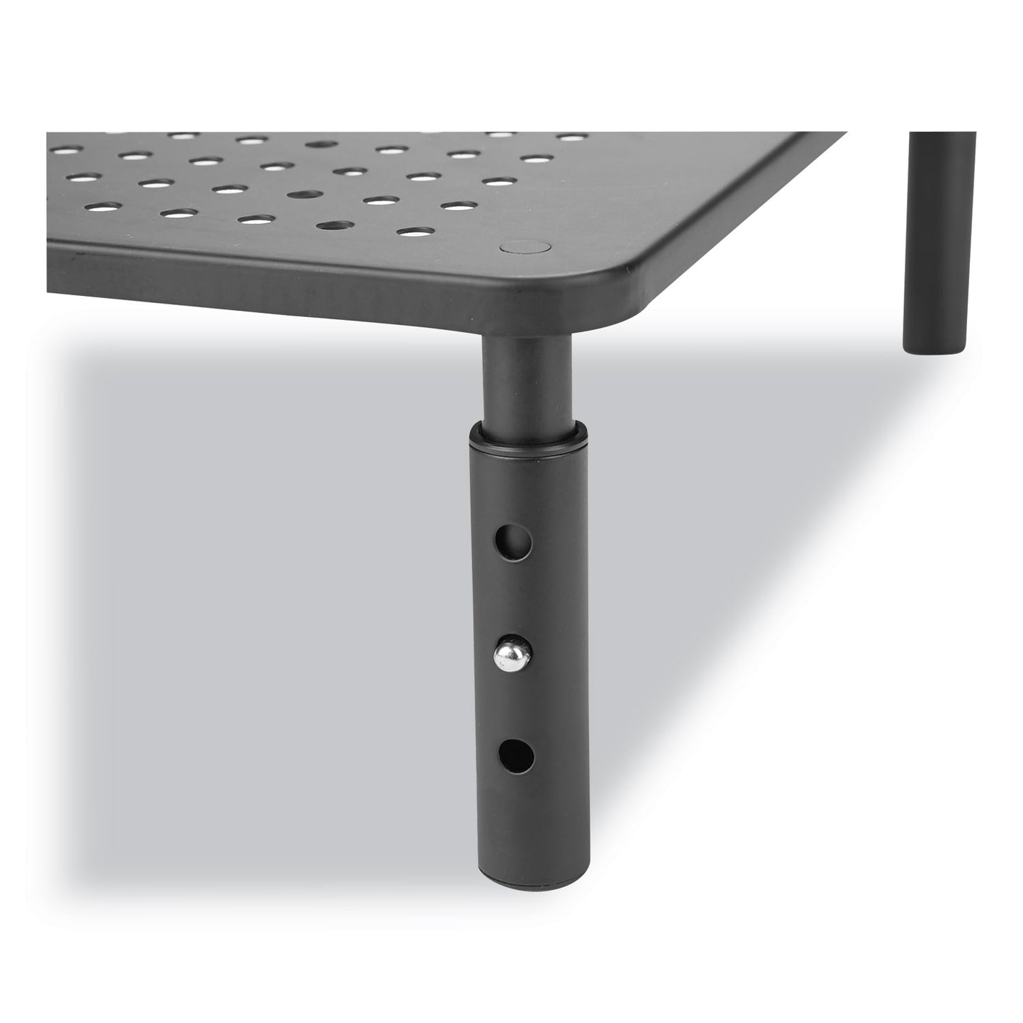 Mind Reader Adjustable Rectangular Monitor Stand, 14" x 9" x 3.25" to 5.25", Black, Supports 44 lbs (4LEGMETBLK)