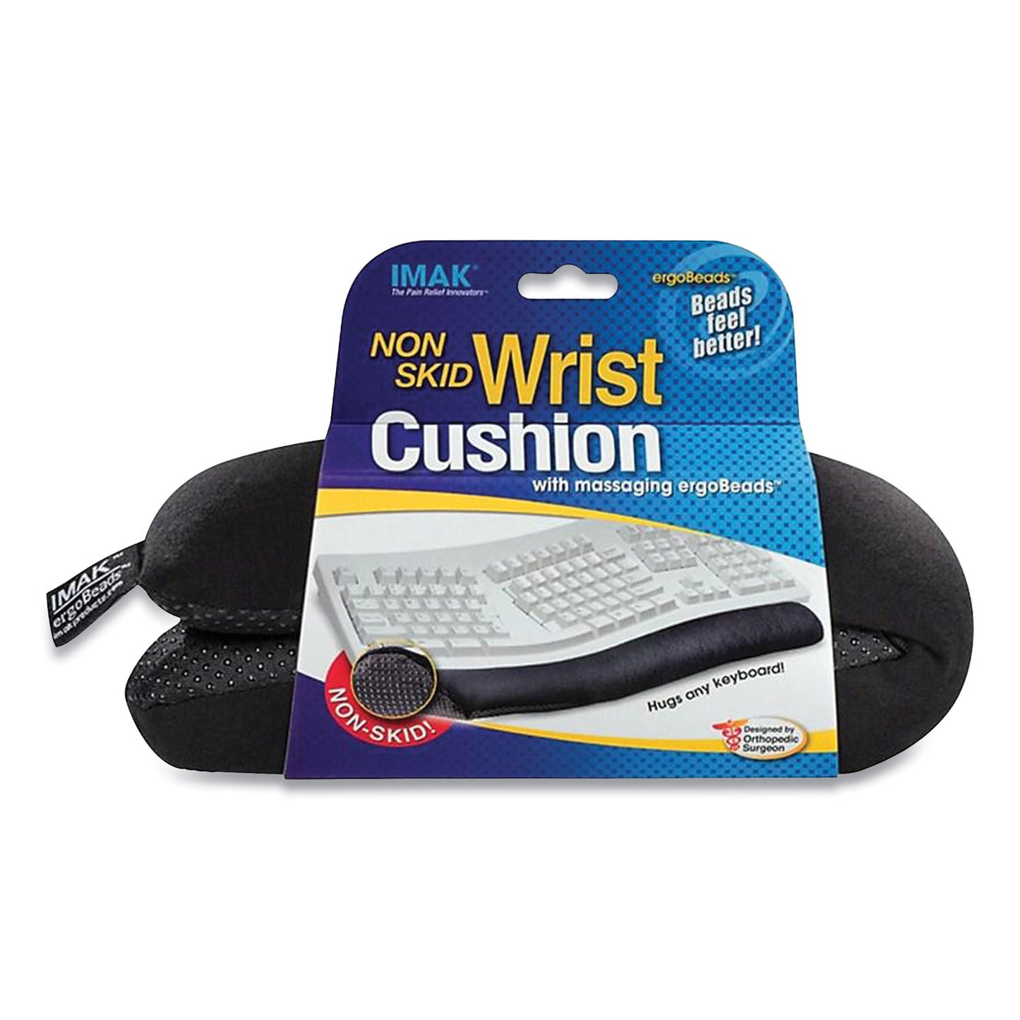 IMAK Nonskid Keyboard Wrist Cushion, 15.75 x 10, Black (A10173)