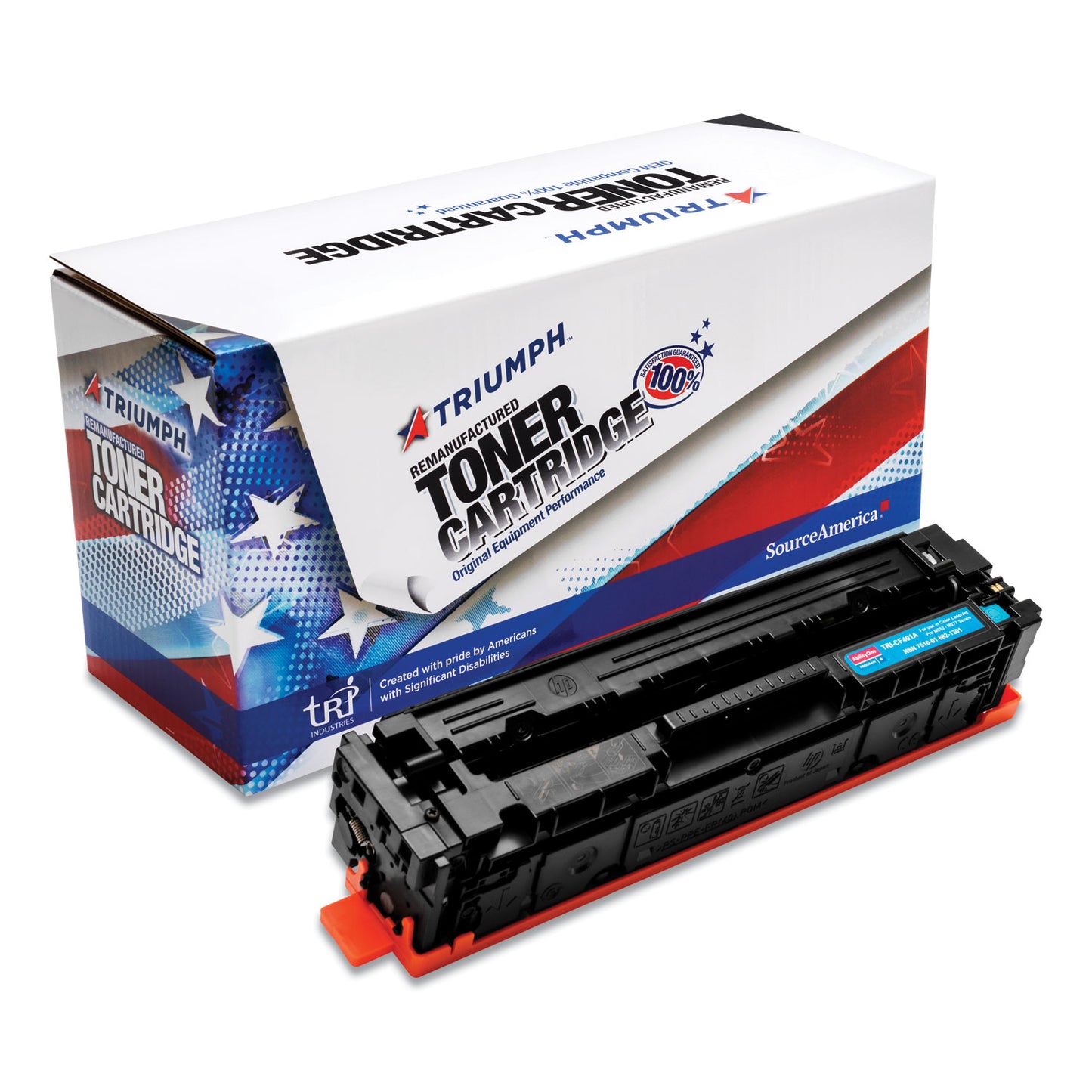 AbilityOne 7510016821301 Remanufactured CF401A (201A) Toner, 1,400 Page-Yield, Cyan