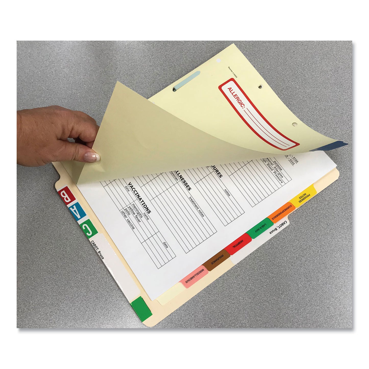 Tabbies Side Tab Medical Chart Divider Sets, 8-Tab, Assorted Medical, 11 x 9, Manila, 40 Sets (54505)